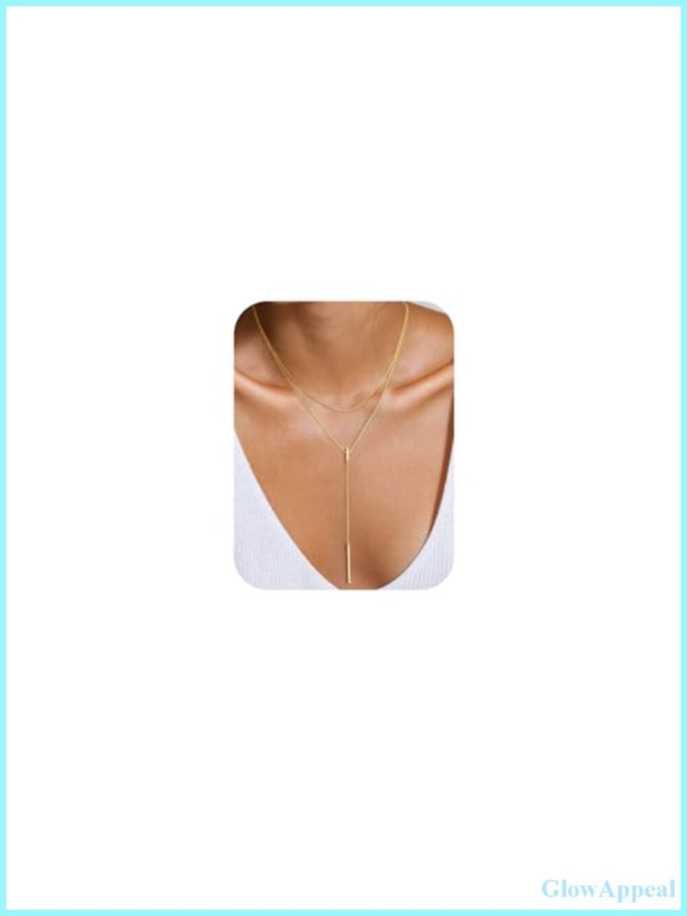14K Gold Plated Lariat Necklace Long Y-Shaped Dainty Layered Women